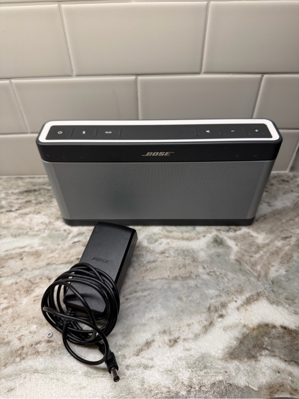 Bose Portable Bluetooth Speaker in Black and Silver with AC Adapter